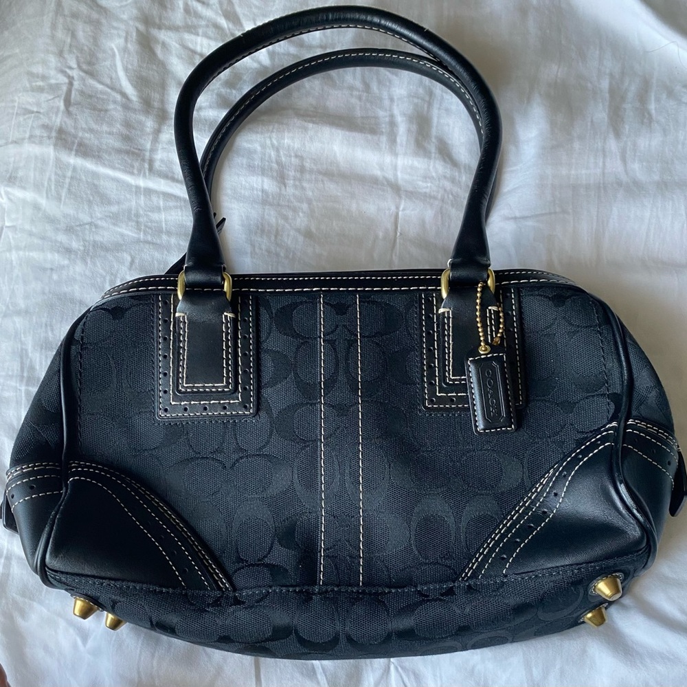 Vintage Coach fabric & leather purse